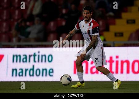 Benevento, Italie. 21 mai 2024. Giuseppe Mastinu en action lors du match de football italien Lega Pro éliminatoire Benevento vs Torres. Crédit : Mario Taddeo/Alamy Live News Banque D'Images