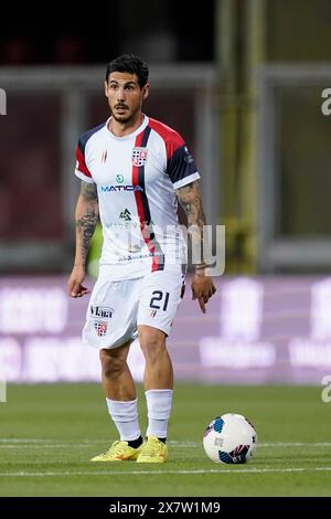 Benevento, Italie. 21 mai 2024. Giuseppe Mastinu en action lors du match de football italien Lega Pro éliminatoire Benevento vs Torres. Crédit : Mario Taddeo/Alamy Live News Banque D'Images