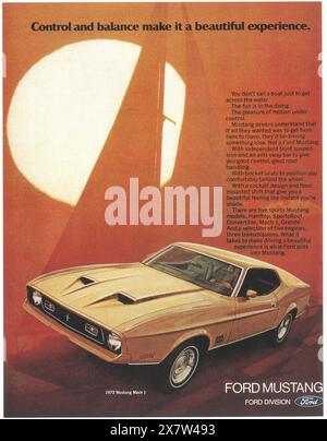 1972 Ford Mustang Mach 1 annonce Banque D'Images