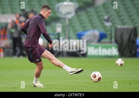 Lors d'une séance d'entraînement au stade Aviva de Dublin en prévision de la finale de l'UEFA Europa League mercredi. Date de la photo : mardi 21 mai 2024. Banque D'Images