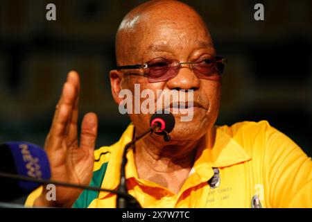 PIETERMARITZBURG - 7 novembre 2015 - le président sud-africain Jacob Zuma s'adresse aux délégués du Congrès national africain au pouvoir à la conférence élective provinciale du KwaZulu-Natal. Photo : Giordano Stolley . african.pictures Banque D'Images