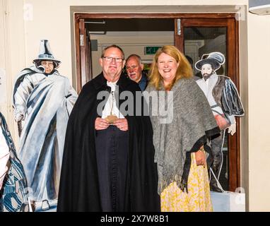 Soirée élisabéthaine. Habillé pour la pièce. Banque D'Images