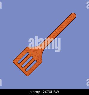 Icône de vecteur de spatule en bois. illustration de l'icône de la spatule de cuisson en bois. vecteur de cuillère de cuisine de cuisson Illustration de Vecteur