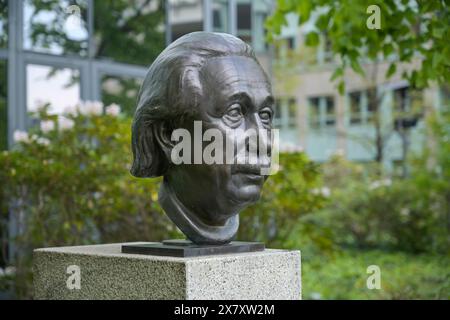 Büste Albert Einstein, Straße der Erinnerung, Spreebogen, Moabit, Mitte, Berlin, Deutschland Banque D'Images