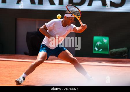 Rafael NADAL (ESP) lors du tournoi de tennis Roland-Garros 2024, ATP et WTA Grand Chelem le 21 mai 2024 au stade Roland-Garros à Paris Banque D'Images