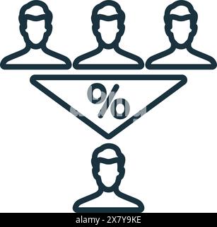 Icône taux de conversion. Icône monochrome de comportement utilisateur simple pour les modèles, la conception Web et les infographies Illustration de Vecteur