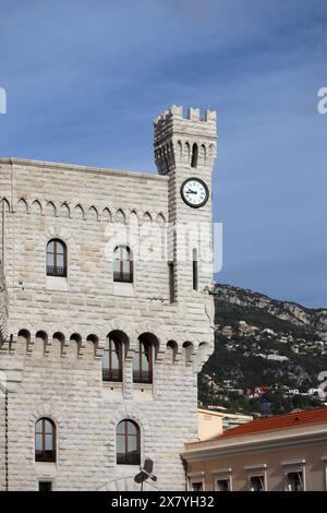 Gros plan sur le Château du Prince en Principauté de Monaco Banque D'Images