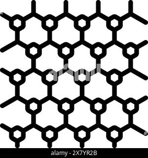 Icône pour graphène, échelle atomique Illustration de Vecteur