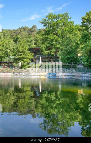 Biergarten Fischerhütte am Schlachtensee, Zehlendorf, Steglitz-Zehlendorf, Berlin, Deutschland Banque D'Images