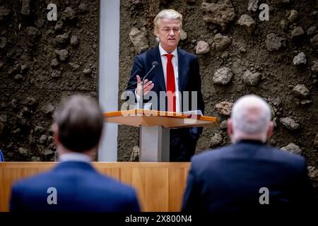 LA HAYE - Geert Wilders à la Chambre des représentants lors d'un débat sur le rapport final des informateurs Richard van Zwol et Elbert Dijkgraaf. Sous leur direction, les quatre parties sont convenues d'un accord-cadre après presque six mois. ANP ROBIN UTRECHT pays-bas Out - belgique Out Banque D'Images