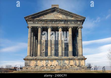 Temple DE GARNI : site archéologique de Garni en Arménie, janvier 2024 III, élévation arrière du temple de Garni. Banque D'Images