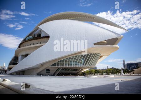 Le Palau de les Arts Reina Sofia - Opéra futuriste et monument culturel dans la Cité des Arts et des Sciences Banque D'Images