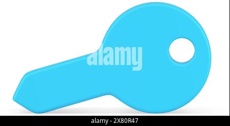Clé bleue avec trou horizontal de mot de passe de connexion privée contrôle d'entrée réaliste 3d illustration vectorielle d'icône. Confidence Protect interface utilisateur s Illustration de Vecteur