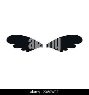 Silhouette d'ailes dessinées à la main de vecteur isolée sur fond blanc Illustration de Vecteur