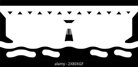 illustration vectorielle d'icône de glyphe de pont de poutre Illustration de Vecteur