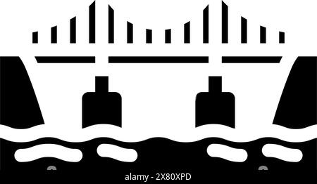 illustration vectorielle d'icône de glyphe de pont suspendu Illustration de Vecteur