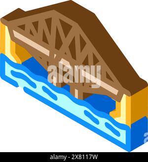 illustration vectorielle d'icône isométrique de pont en porte-à-faux Illustration de Vecteur