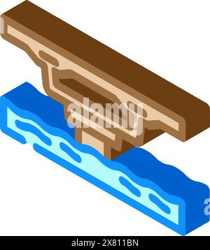 illustration vectorielle d'icône isométrique de pont de poutre de boîte Illustration de Vecteur