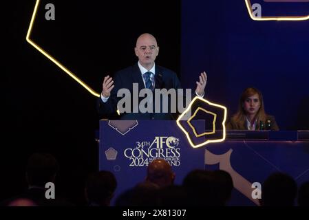 Bangkok, Bangkok, Thaïlande. 16 mai 2024. Le président de la FIFA, Gianni Infantino(C), a donné une conférence lors du 34e Congrès de la Confédération asiatique de football (AFC) au Bangkok Marriott Marquis Queen's Park, le 16 mai 2024. À Bangkok, Thaïlande. (Crédit image : © Teera Noisakran/Pacific Press via ZUMA Press Wire) USAGE ÉDITORIAL SEULEMENT! Non destiné à UN USAGE commercial ! Banque D'Images