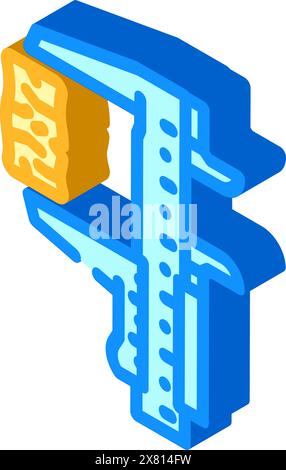 illustration vectorielle d'icône isométrique de granulés de bois de contrôle de qualité Illustration de Vecteur