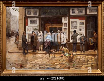 Exposition publique d'un tableau, 1888, Joan Ferrer Miró, (Vilanova i la Geltrú, 1850 - Barcelone, 1931), Musée National d'Art Catalan, Museu Nacional Banque D'Images