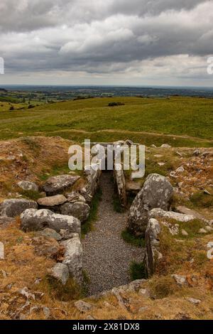 Loughcrew Cairns passage historique Tomb Relic près d'Oldcastle, Comté de Meath, Irlande, Europe Banque D'Images