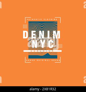 Denim NYC Authentic Clothes original marque t shirt design Illustration de Vecteur