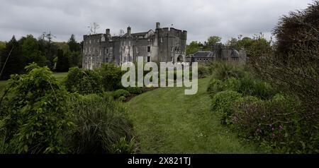 Château de Picton, Rhos, Haverfordwest, Pembrokeshire, pays de Galles du Sud, pays de Galles, Royaume-Uni - vue extérieure du château Banque D'Images