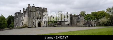 Château de Picton, Rhos, Haverfordwest, Pembrokeshire, pays de Galles du Sud, pays de Galles, Royaume-Uni - vue extérieure du château Banque D'Images