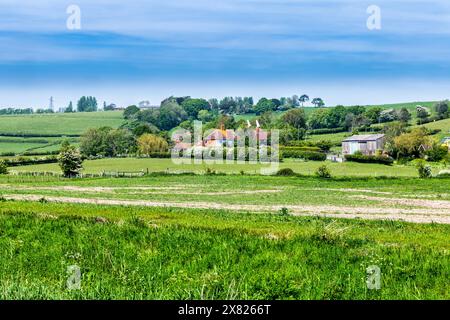 Vue sur la vallée de Brede vue depuis Winchelsea dans l'est du Sussex. Banque D'Images