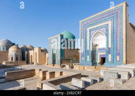 Shah-i-Zinda commémoratif de la nécropole, à Samarkand, Ouzbékistan. UNESCO World Heritage Banque D'Images