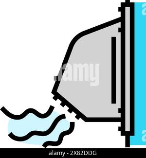 illustration vectorielle d'icône de couleur de ventilation d'admission d'air frais Illustration de Vecteur