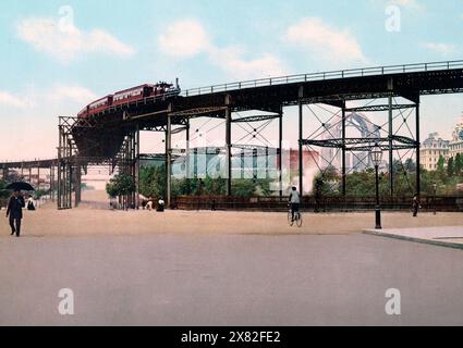 L'Elevated at One Hundred and Tenth Street, New York City, vers 1901 Banque D'Images