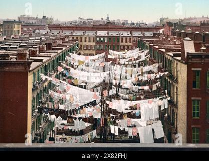 Un lavage Lundi, New York City, vers 1900 Banque D'Images