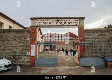 Entrée de l'ancienne mine de charbon 'Couriot' à Saint-Étienne. Banque D'Images