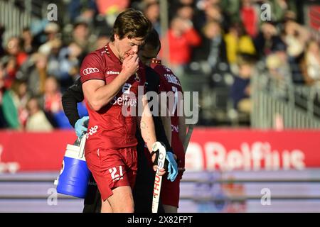 Anvers, Belgique. 22 mai 2024. Le belge Tom Boon photographié lors d'un match de hockey entre l'équipe nationale belge des Red Lions et l'Irlande, match 5/16 en phase de groupes de la FIH Pro League masculine 2024, mercredi 22 mai 2024, à Anvers. BELGA PHOTO DIRK WAEM crédit : Belga News Agency/Alamy Live News Banque D'Images