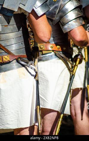 légionnaires romains dans un événement de reconstitution historique Banque D'Images