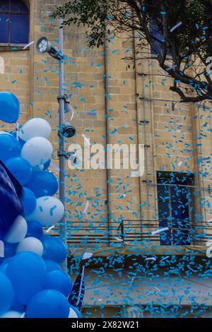 COSPICUA MALTE - 08 décembre 2023 : ballons à la fête du village maltais de l'Immaculée conception à Cospicua Banque D'Images