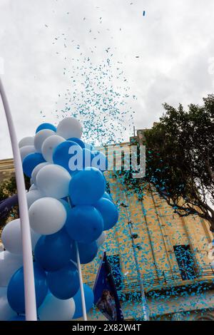 COSPICUA MALTE - 08 décembre 2023 : ballons à la fête du village maltais de l'Immaculée conception à Cospicua Banque D'Images