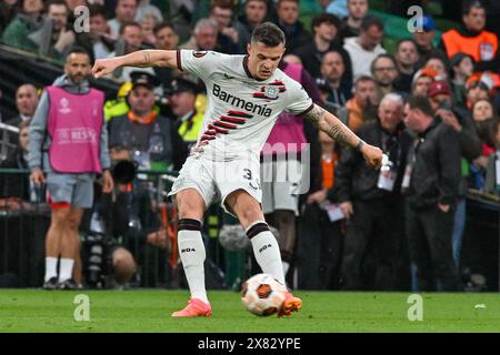 Dublin, Irlande. 22 mai 2024. 34 granit Xhaka (Bayer 04 Leverkusen) lors de la finale de l'UEFA Europa League 2024 entre Atalanta B.C. vs Bayer 04 Leverkusen à l'Aviva Stadium, Dublin, 22 mai 2024 crédit : Independent photo Agency/Alamy Live News Banque D'Images