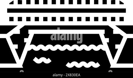 illustration vectorielle d'icône de glyphe de pont d'aqueduc Illustration de Vecteur