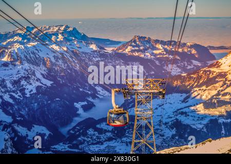 Le mont ou Mt Titlis en Suisse près de Engelberg Banque D'Images