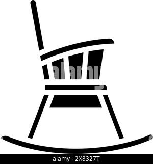 illustration vectorielle d'icône de glyphe de meubles d'extérieur de chaise à bascule Illustration de Vecteur