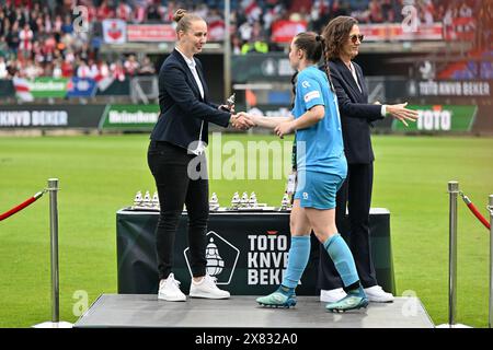 La gardienne Diede Lemey (1) de Fortuna Sittard photographiée lors d'un match de football féminin entre Ajax Amsterdam vrouwen et Fortuna Sittard lors de la finale de la Toto KNVB Beker Cup , le mercredi 20 mai 2024 à Tilburg , pays-Bas . PHOTO SPORTPIX | David Catry Banque D'Images