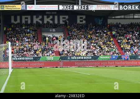 Tilburg, pays-Bas. 20 mai 2024. Fans et supporters de Fortuna photographiés lors d'un match de football féminin entre Ajax Amsterdam vrouwen et Fortuna Sittard lors de la finale de la Toto KNVB Beker Cup néerlandaise, le mercredi 20 mai 2024 à Tilburg, aux pays-Bas . Crédit : Sportpix/Alamy Live News Banque D'Images