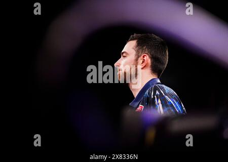 Sheffield, Royaume-Uni. 16 mai 2024. Luke Humphries lors de la BetMGM premier League Darts 2024, nuit 16, Sheffield à Utilita Arena, Sheffield, Angleterre, Royaume-Uni le 16 mai 2024 crédit : Every second Media/Alamy Live News Banque D'Images