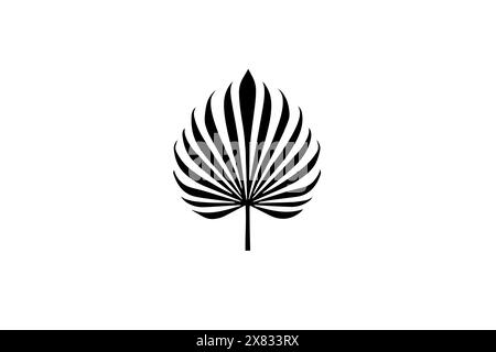 Logo minimal Vector Palm Leaf : Design tropical abstrait pour Modern Jungle Vibes. Illustration de Vecteur