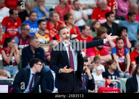 Murcie, Espagne. 22 mai 2024. SITO ALONSO UCAM MURCIA CB ENTRAÎNEUR, UCAM Murcia CB vs VALENCIA basket, acb, Endesa League, deuxième match éliminatoire, Palais du Sport de Murcie région de Murcie Espagne, 22 mai 2024 crédit : Pascu Méndez/Alamy Live News Banque D'Images