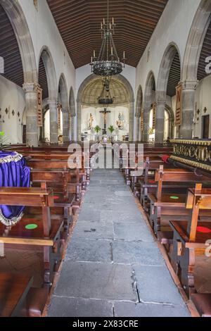 Vila de Sao Sebastiao, Terceira, Açores, Portugal. 31 mars 2022. Intérieur de l'église Saint-Sébastien à Sao Sebastiao. Banque D'Images