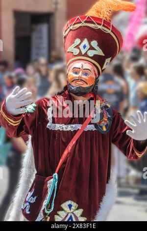 Costumes pour la célébration de San Pascual Baylon à San Miguel de Allende dans l'état de Guanajuato, Mexique. Banque D'Images